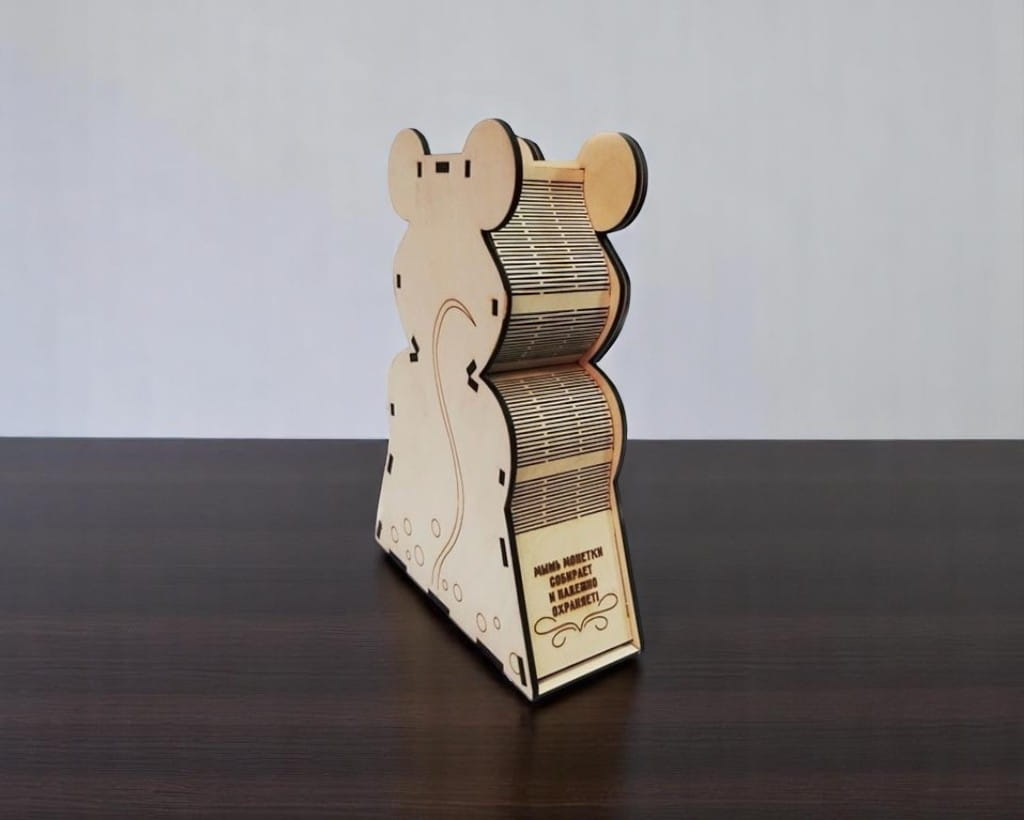 Laser Cut Mouse Piggy Bank for Kids