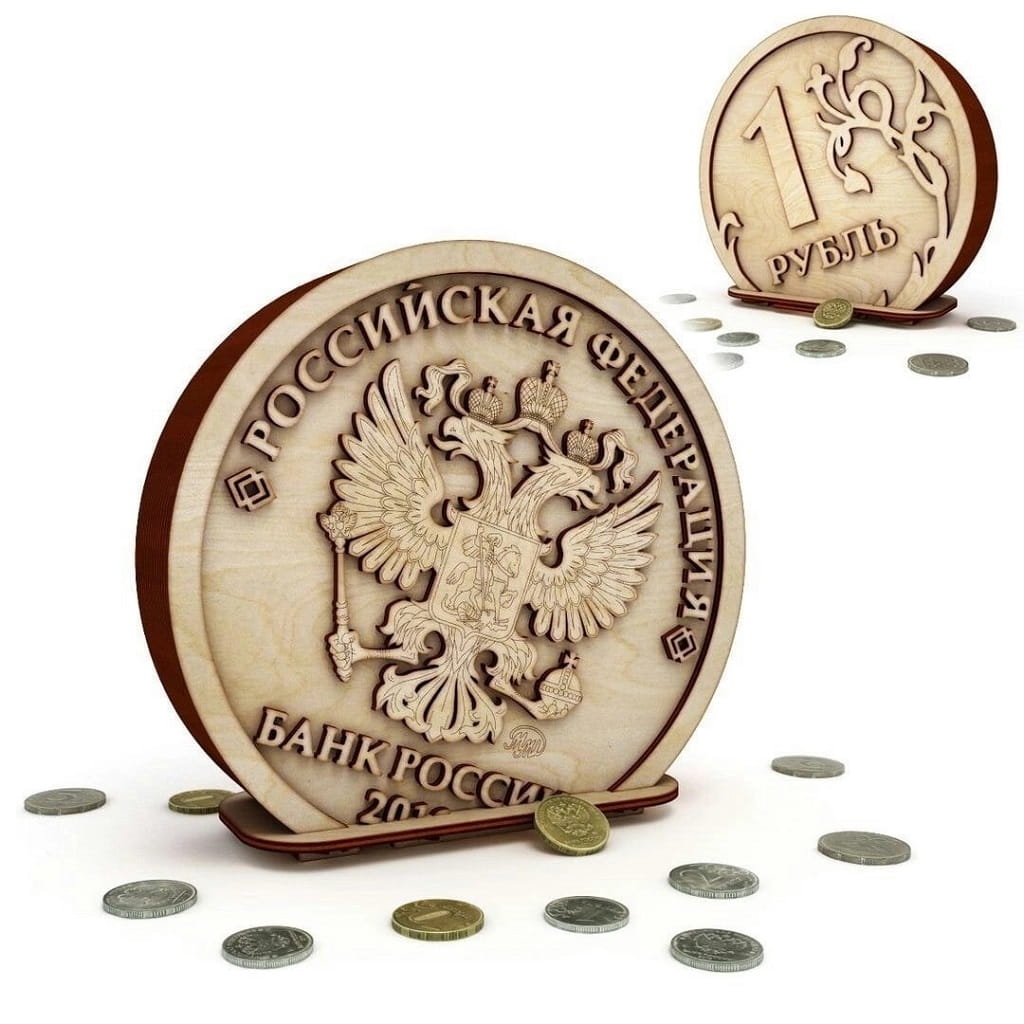 Laser Cut Russian Eagle Money Box