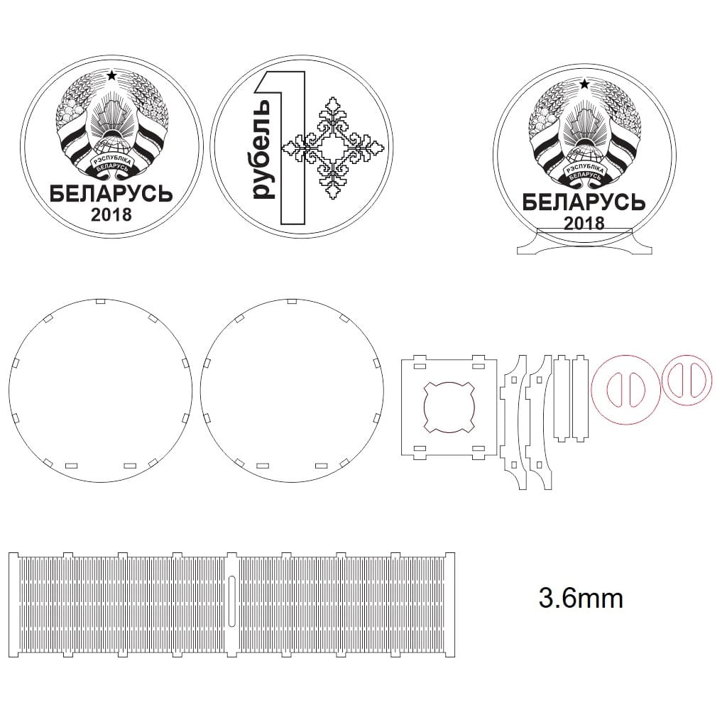 Laser Cut Round Living Hinge Piggy Bank