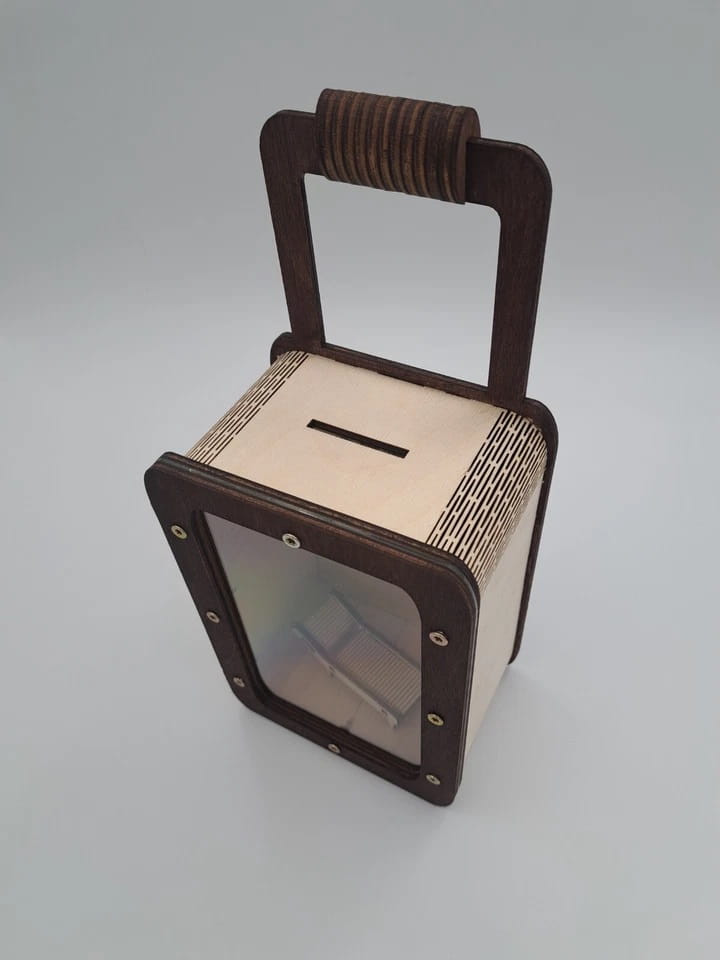 Laser Cut Suitcase Money Saving Box Piggy Bank
