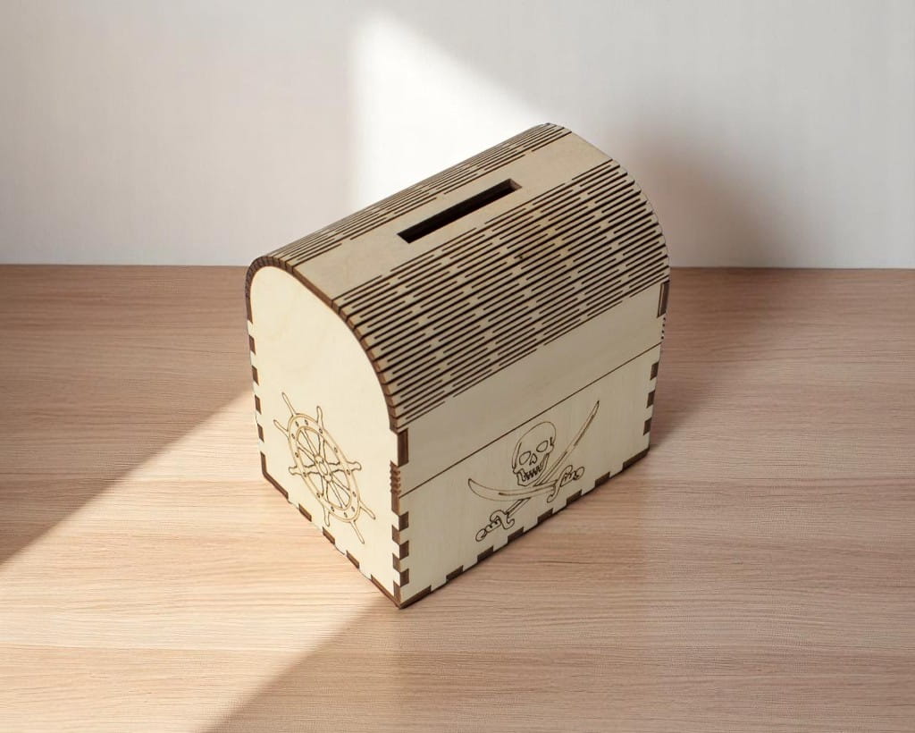 Laser Cut Treasure Chest Money Box Pirate Money Box