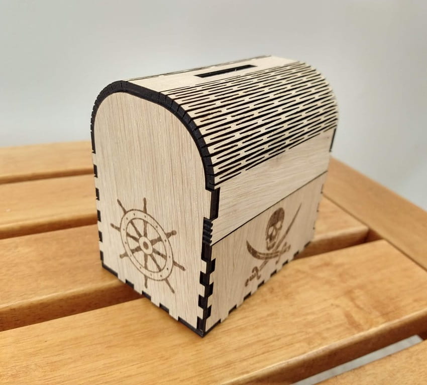 Laser Cut Treasure Chest Money Box Pirate Money Box