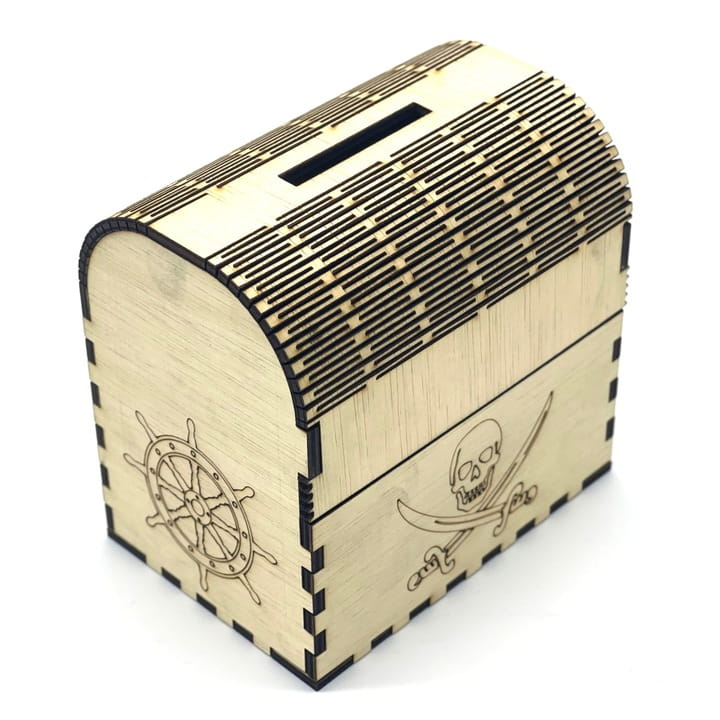 Laser Cut Treasure Chest Money Box Pirate Money Box