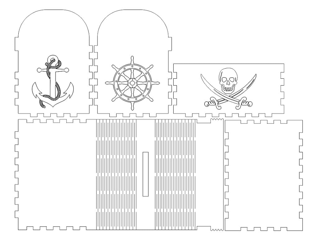 Laser Cut Treasure Chest Money Box Pirate Money Box