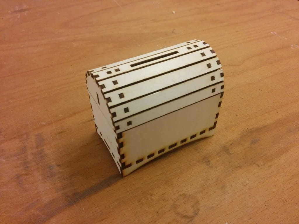 Laser Cut Treasure Chest Piggy Bank