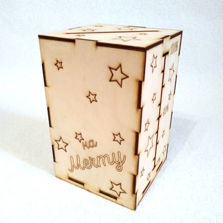 Laser Cut Wooden Money Box Money Bank for Kids and Adults
