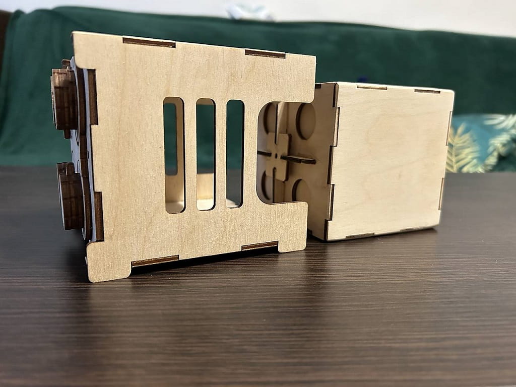 Laser Cut Wooden Money Box Safe with Lock
