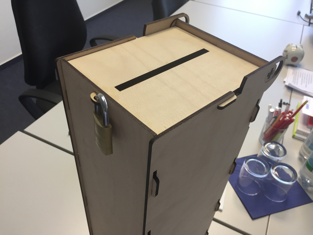 Laser Cut Wooden Self Locking Ballot Box