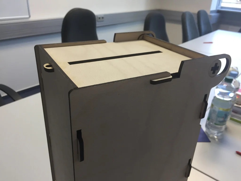 Laser Cut Wooden Self Locking Ballot Box