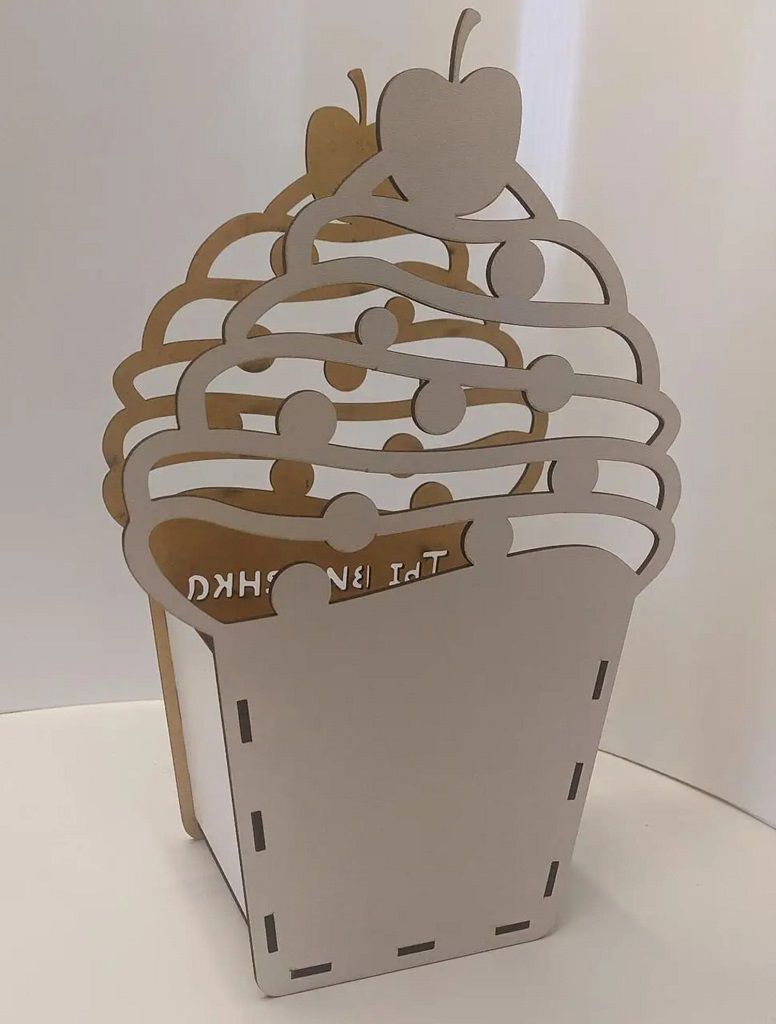Laser Cut Cupcake Shaped Flower Arrangements Box