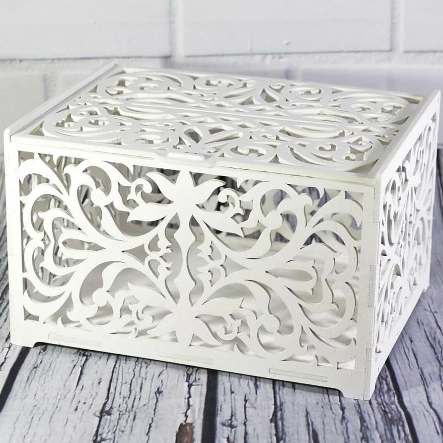 Laser Cut Elegant Wedding Card Box