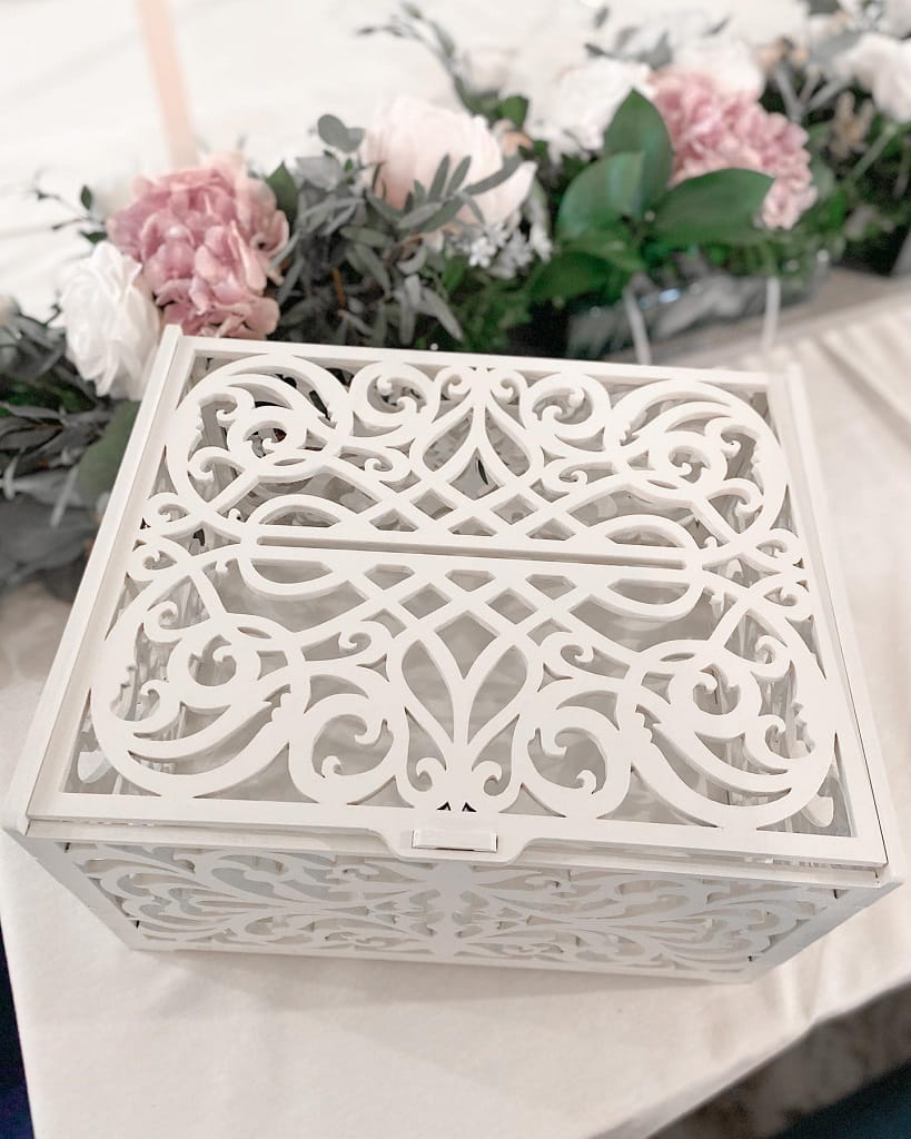 Laser Cut Elegant Wedding Card Box