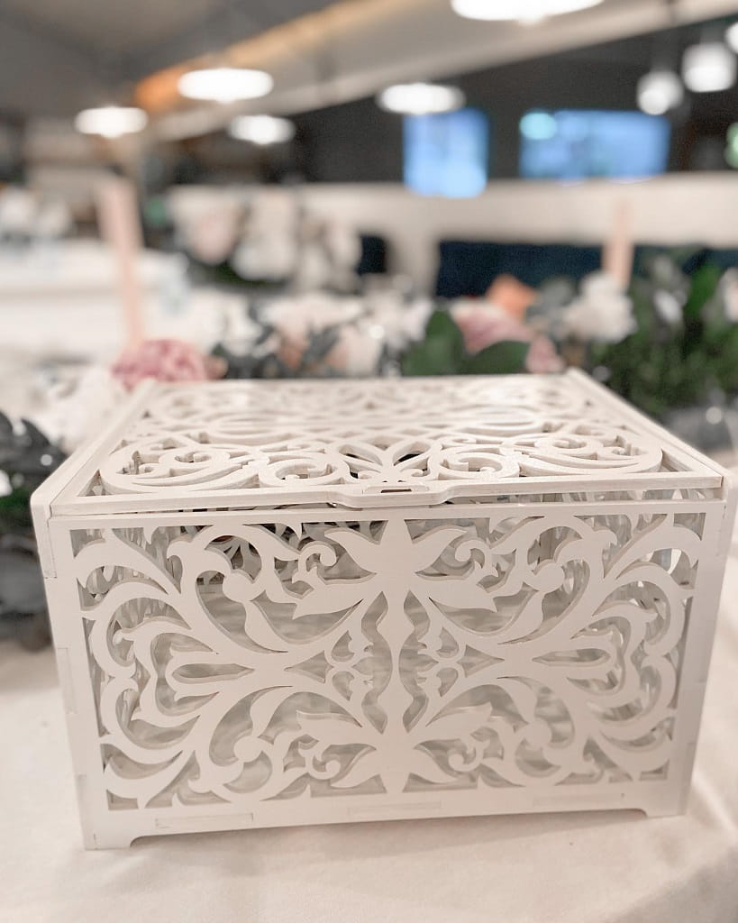 Laser Cut Elegant Wedding Card Box
