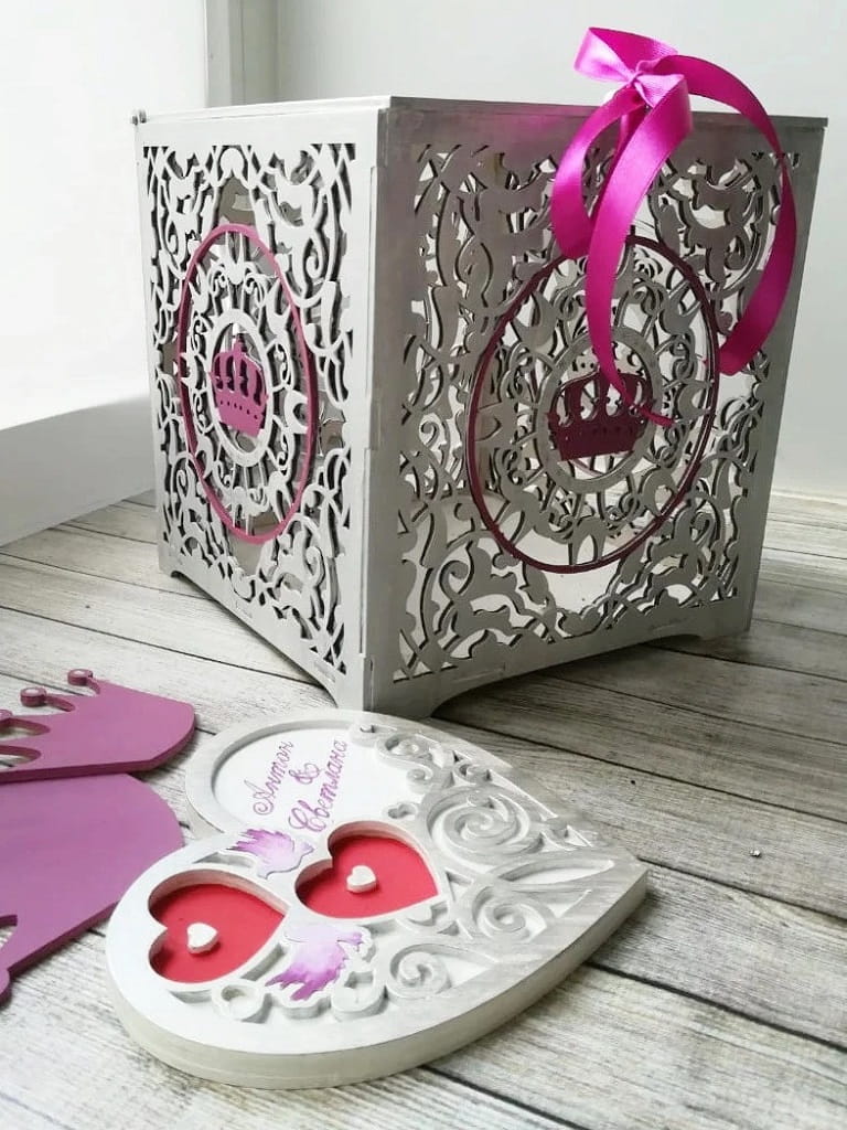 Laser Cut Greeting Card Treasure Box with Ring Tray