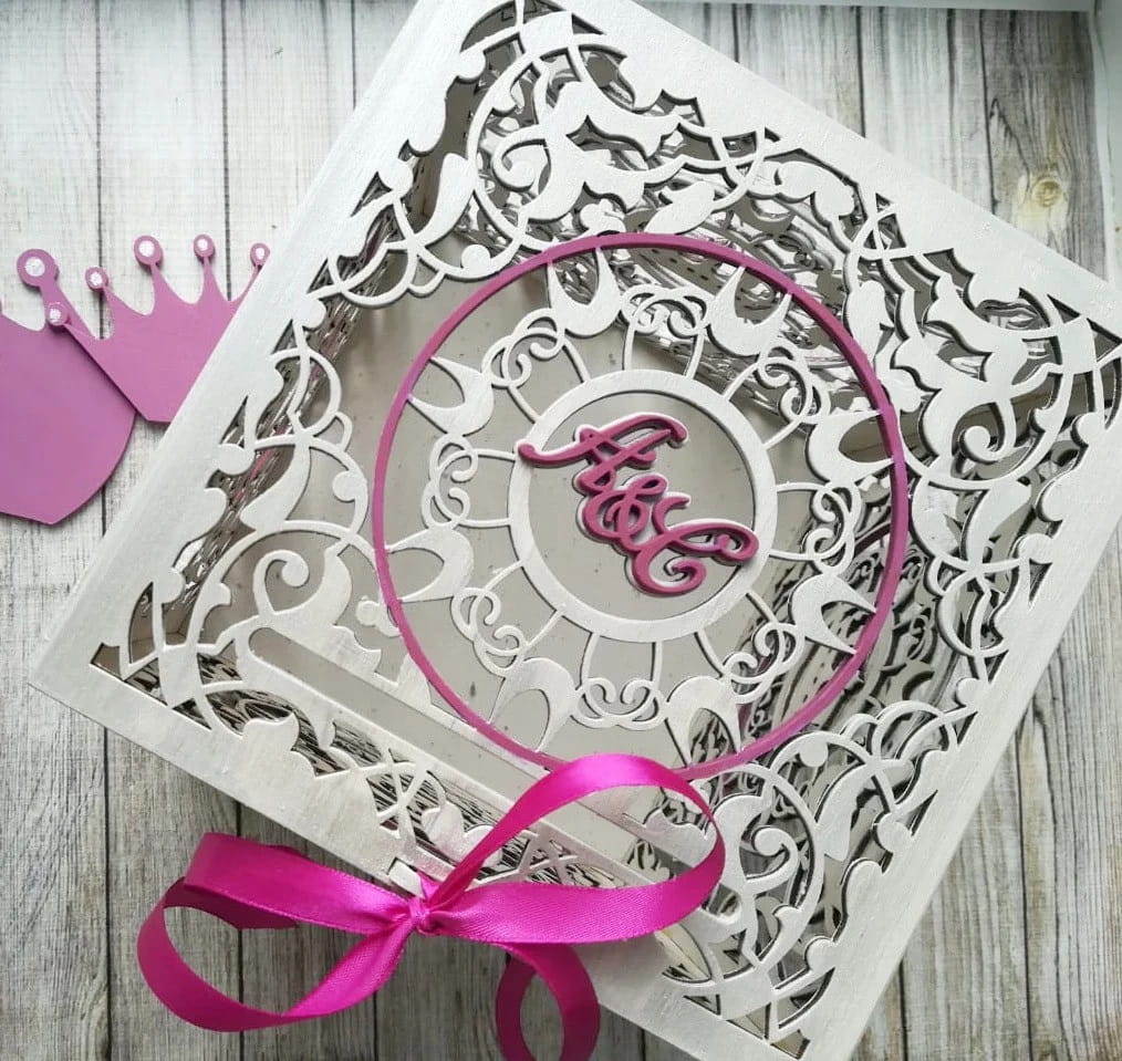 Laser Cut Greeting Card Treasure Box with Ring Tray
