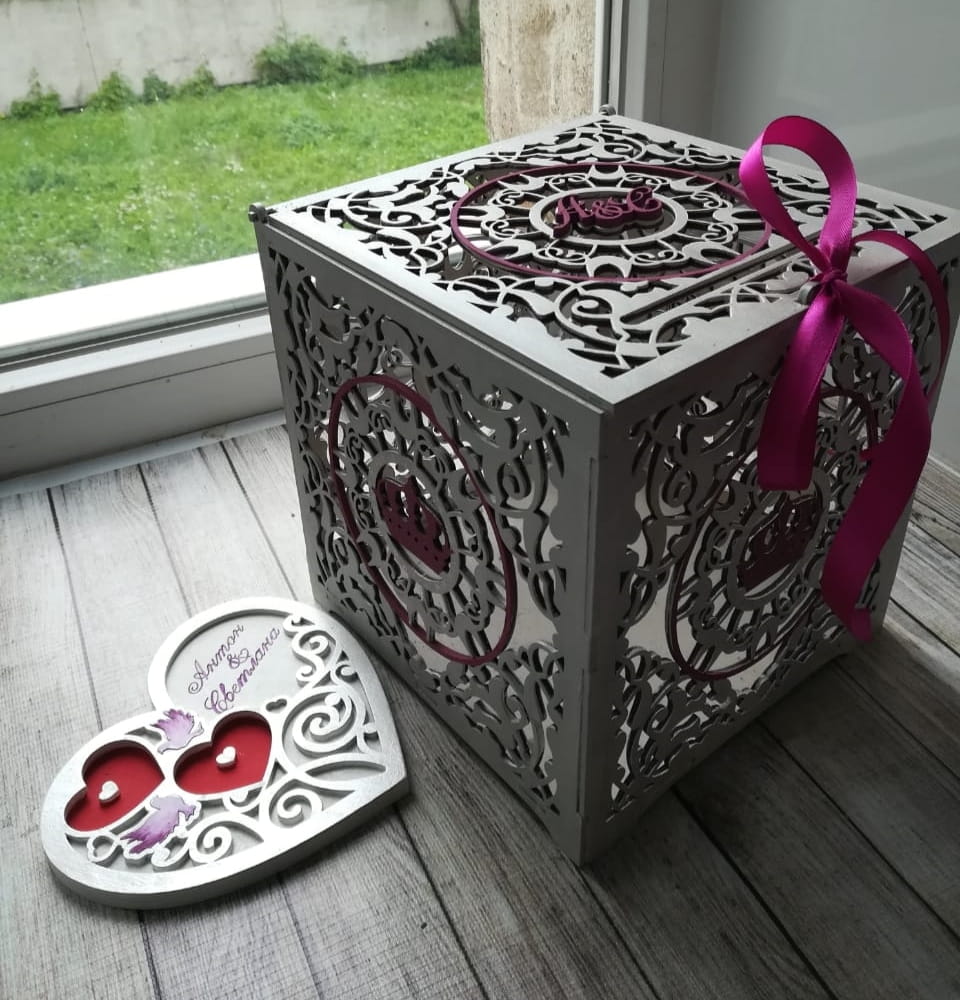 Laser Cut Greeting Card Treasure Box with Ring Tray