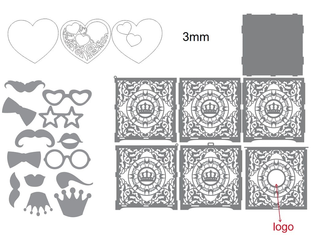 Laser Cut Greeting Card Treasure Box with Ring Tray