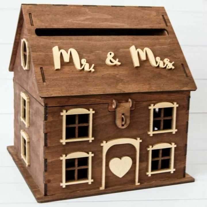 Laser Cut House Wedding Card Post Box