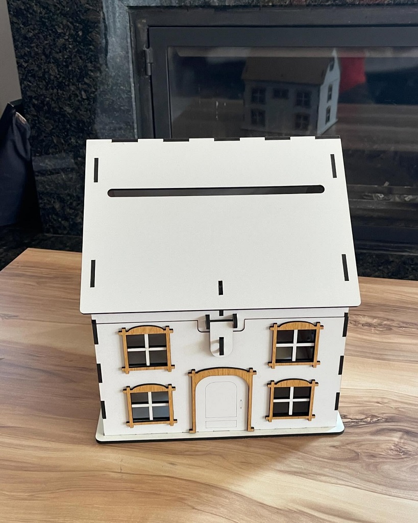 Laser Cut House Wedding Fund Money Box