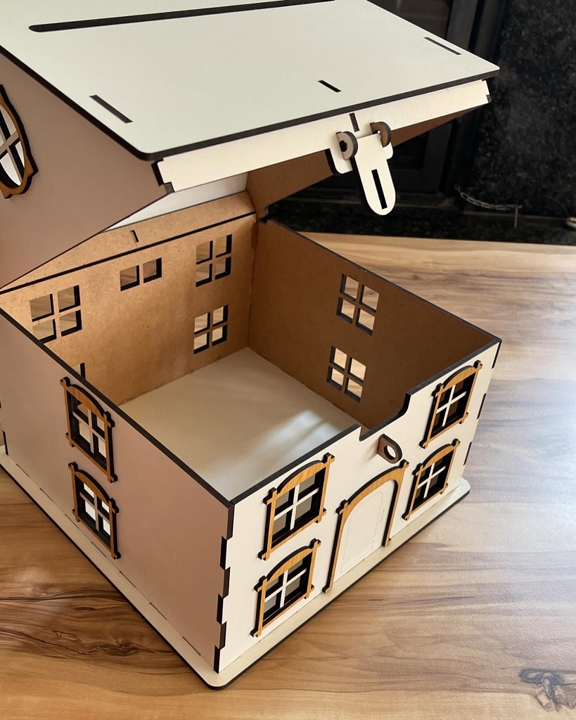Laser Cut House Wedding Fund Money Box