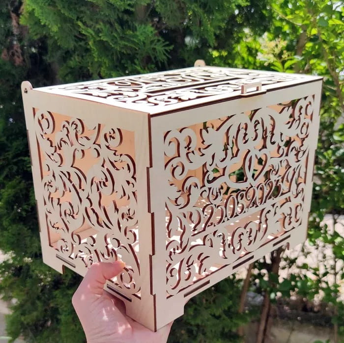 Laser Cut Party Card Box Wedding Envelope Box