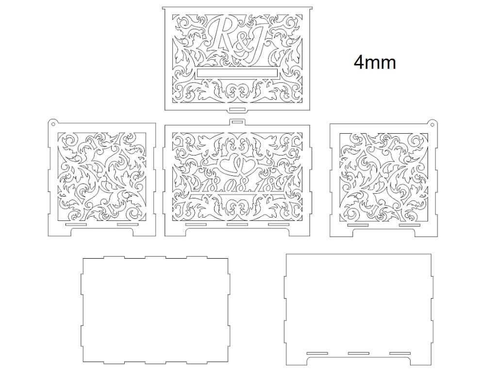Laser Cut Party Card Box Wedding Envelope Box
