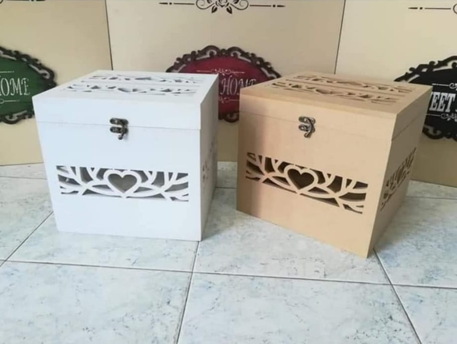 Laser Cut Wedding Envelope Card Box