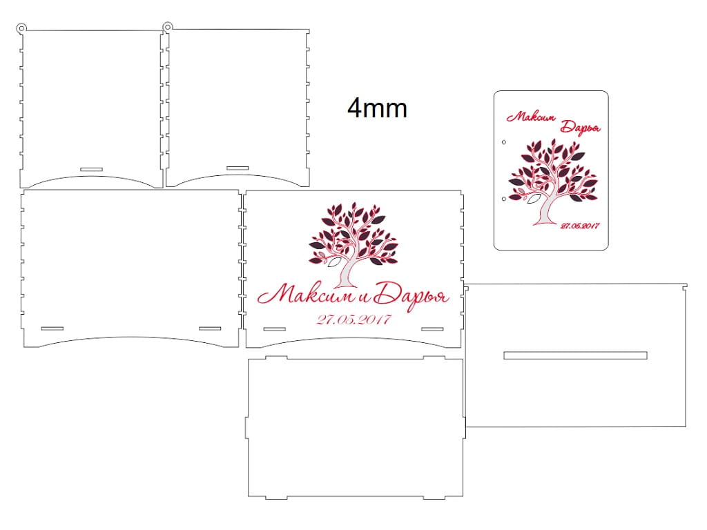 Laser Cut Wedding Guest Envelope Box