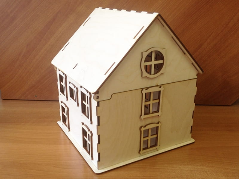 Laser Cut Wooden House Wedding Card Box Money Box