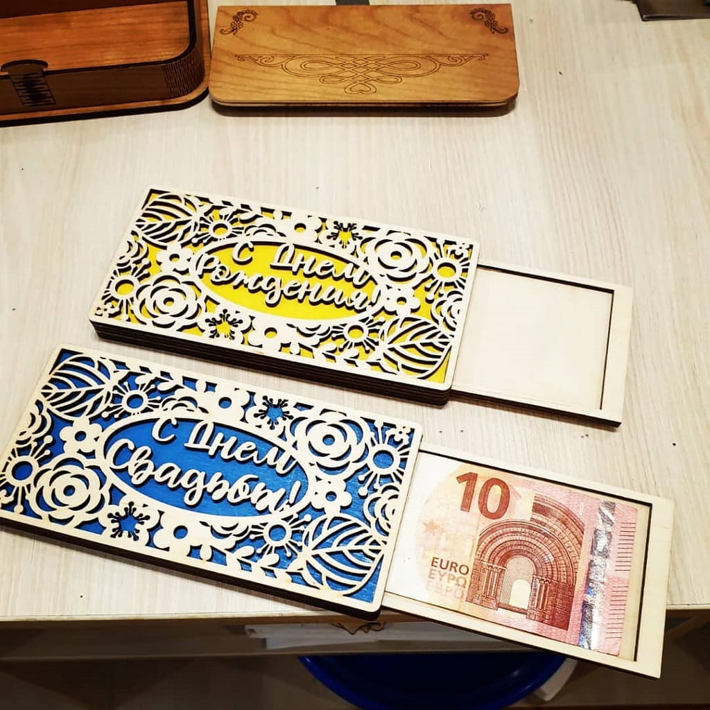 Laser Cut Sliding Envelope for Cash Gifts