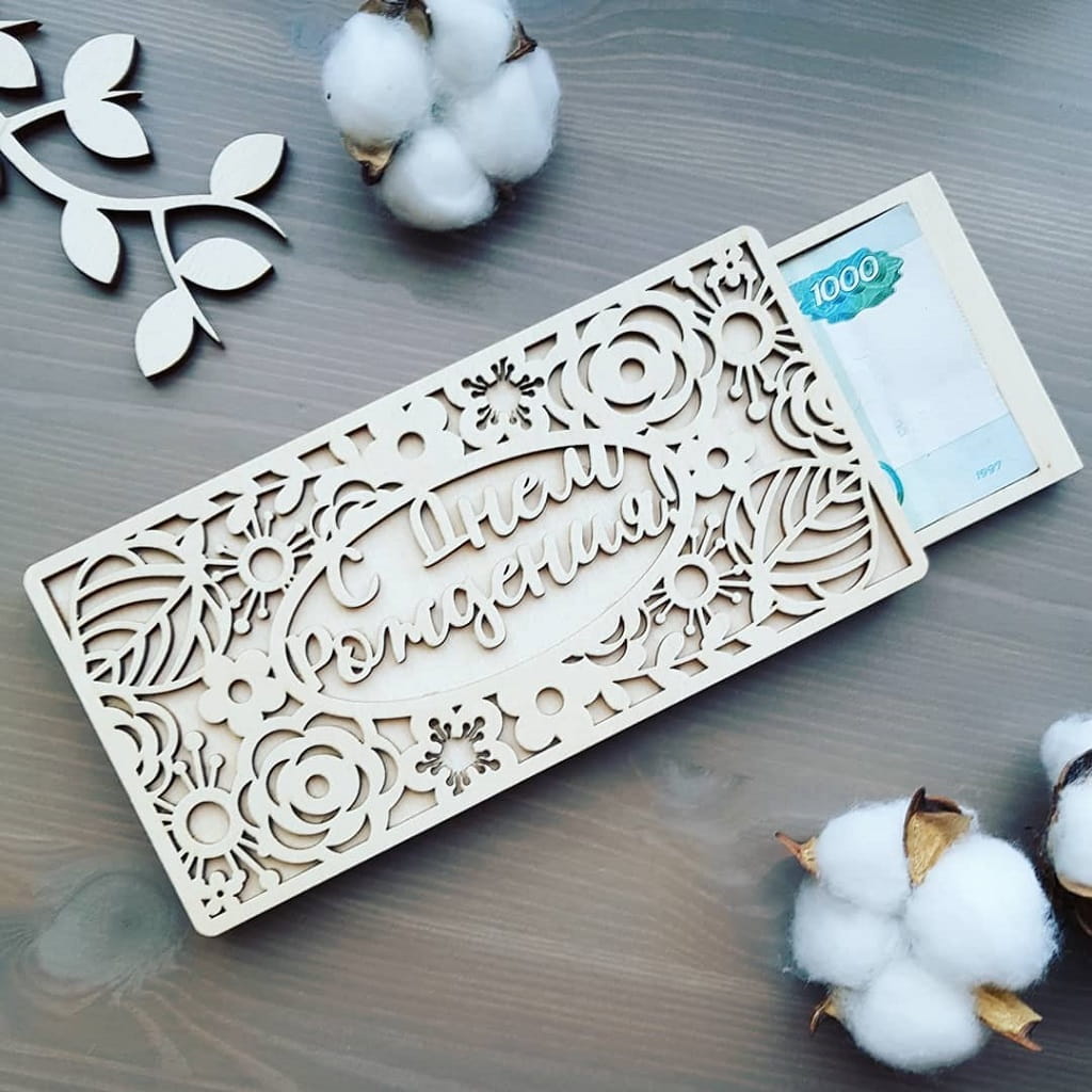 Laser Cut Sliding Envelope for Cash Gifts