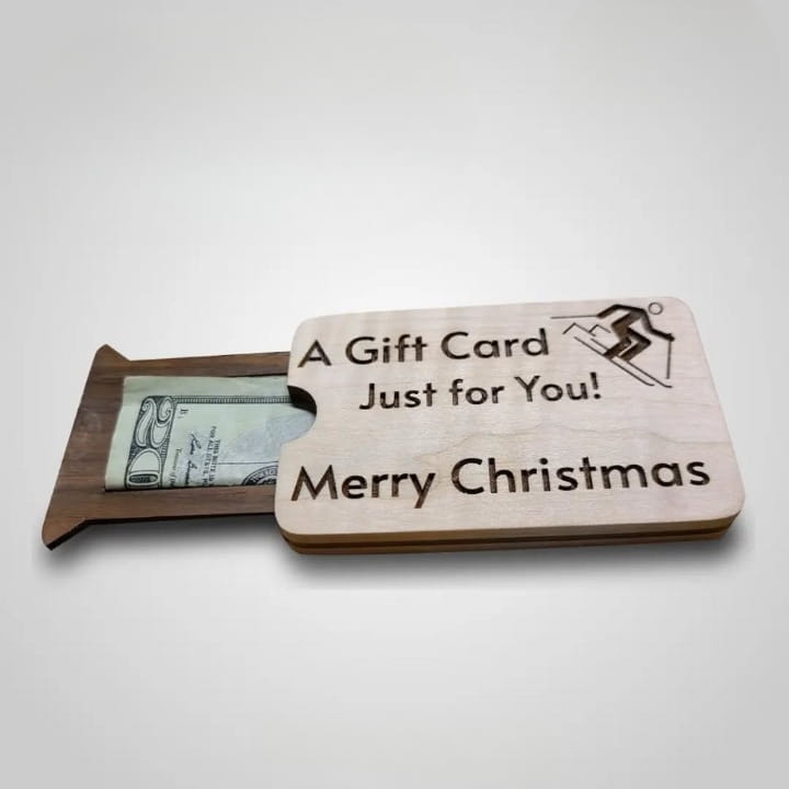 Laser Cut Wooden Christmas Money Envelope