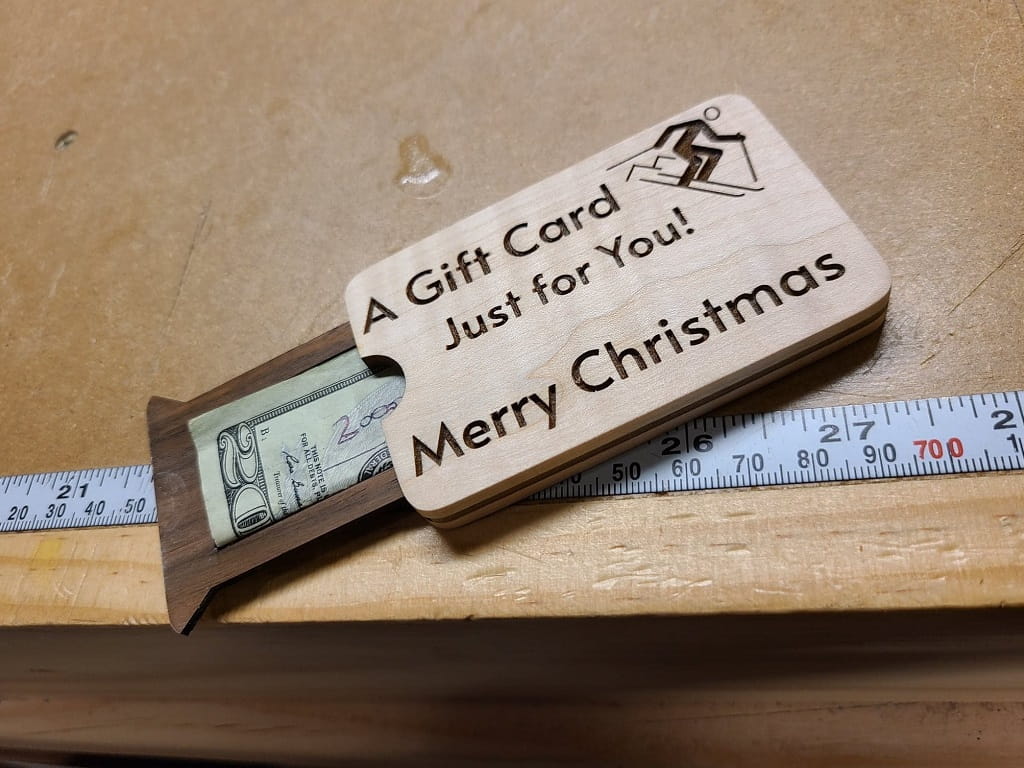 Laser Cut Wooden Christmas Money Envelope