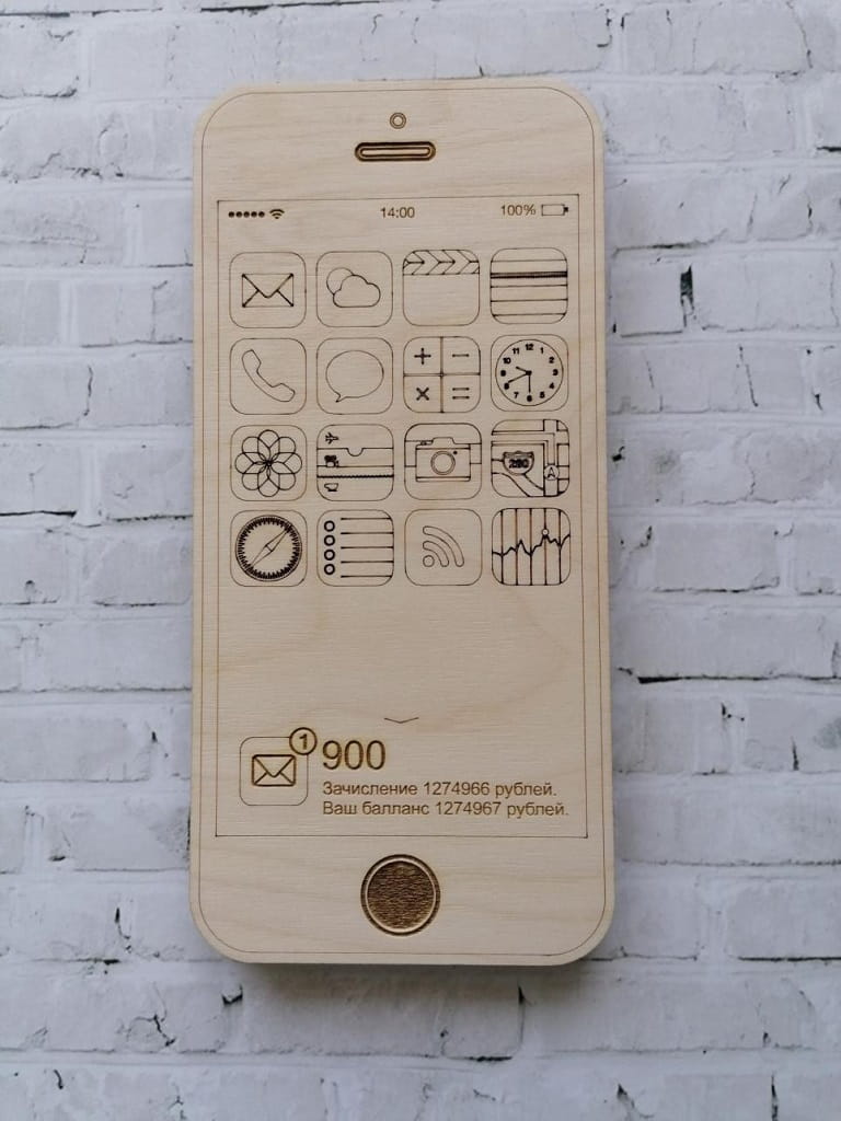 Laser Cut Wooden iPhone Wallet Paper Money Case