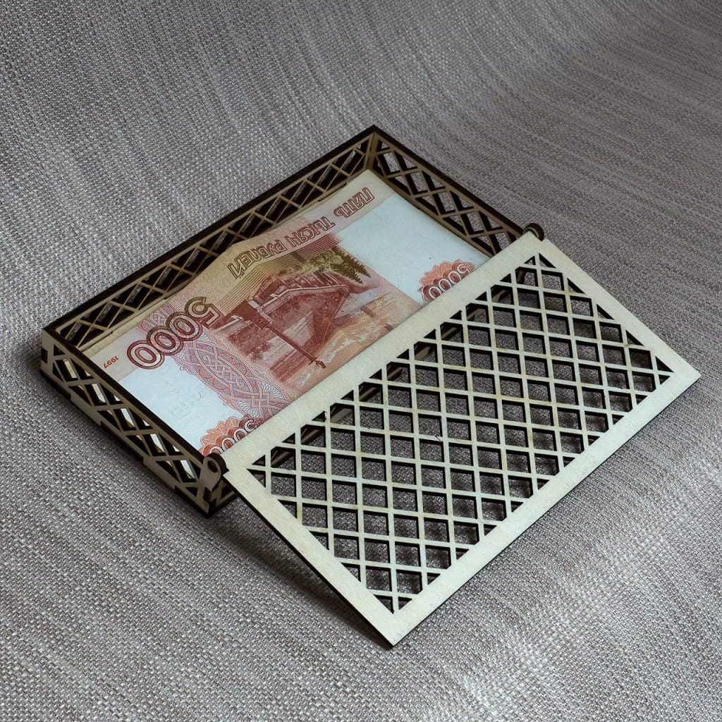 Laser Cut Wooden Paper Money Case