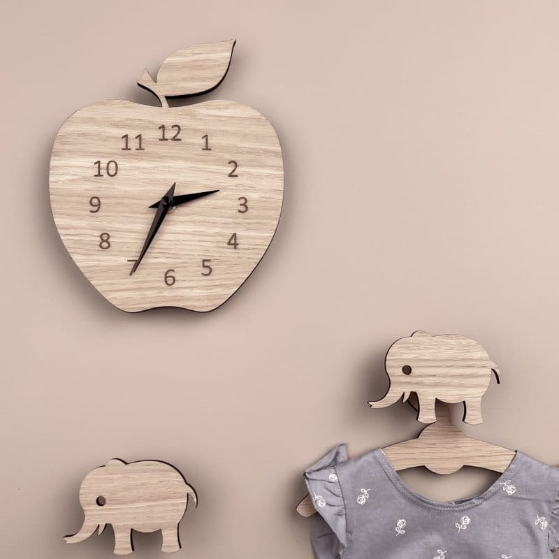 Laser Cut Apple Shaped Wall Clock