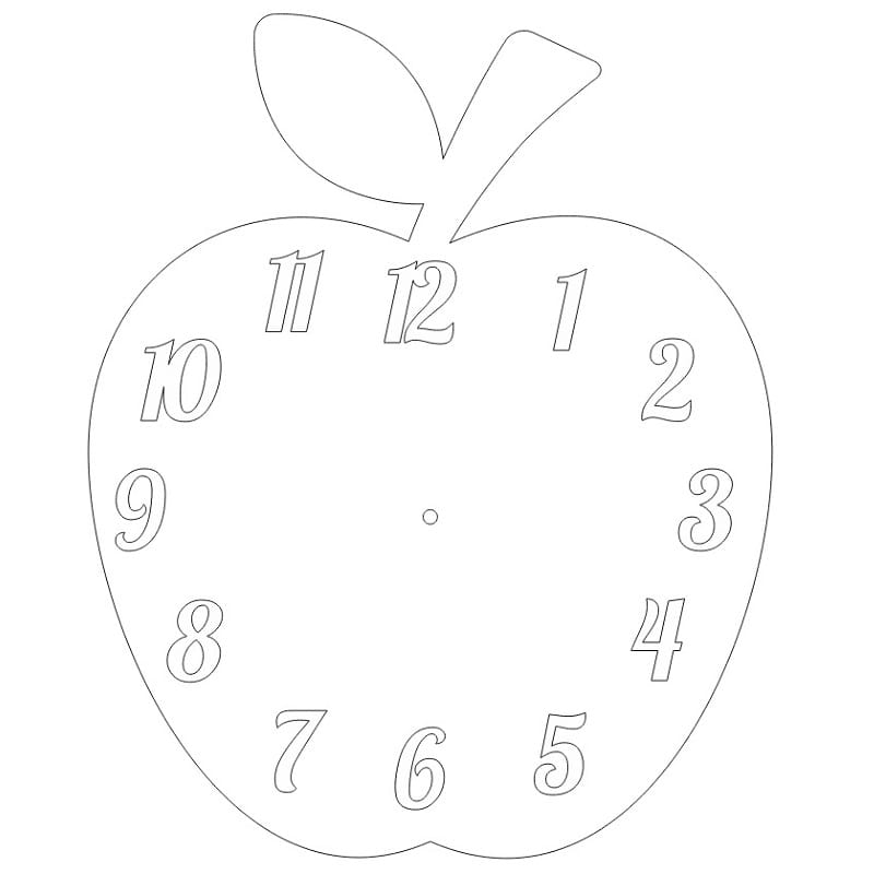 Laser Cut Apple Shaped Wall Clock