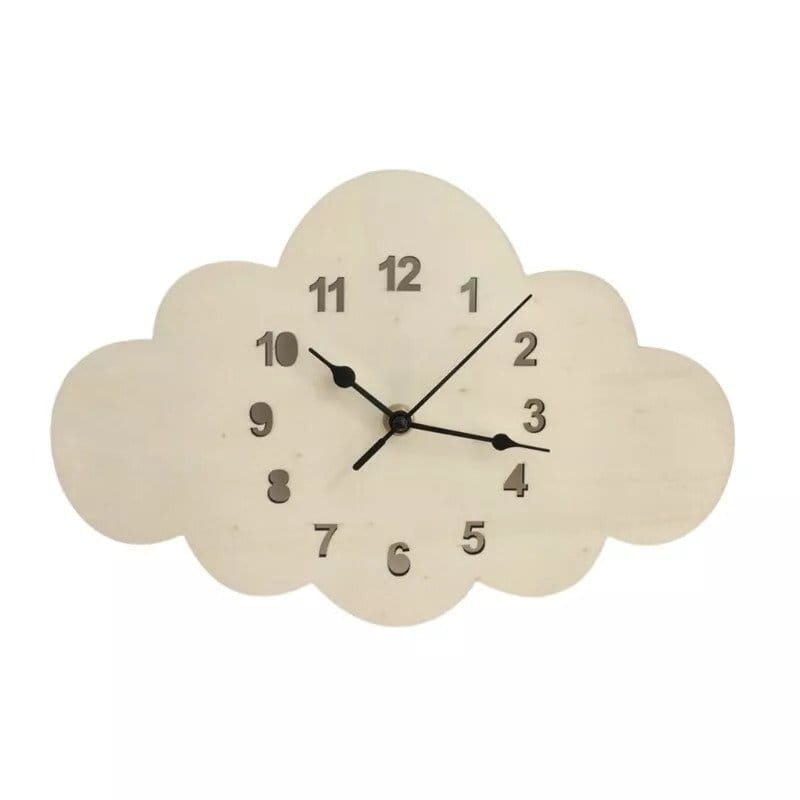 Laser Cut Cloud Shape Wall Clock