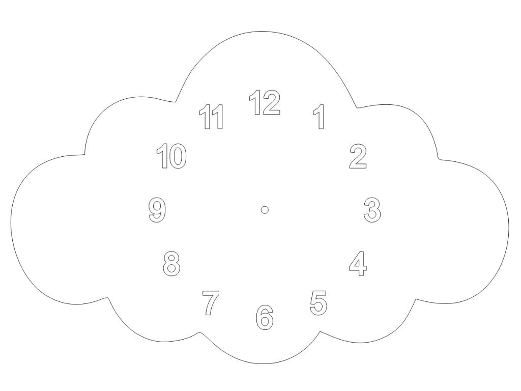 Laser Cut Cloud Shape Wall Clock