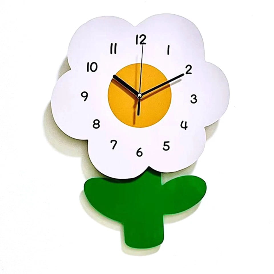 Laser Cut Creative Flower Art Wall Clock