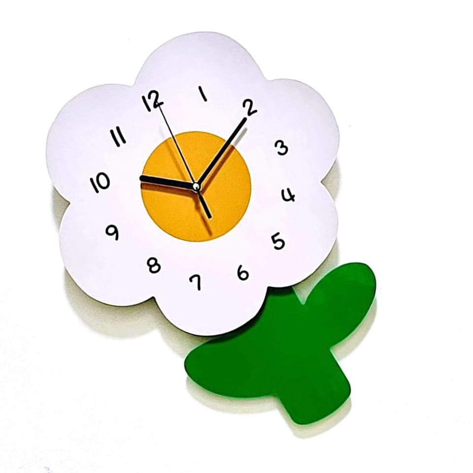 Laser Cut Creative Flower Art Wall Clock