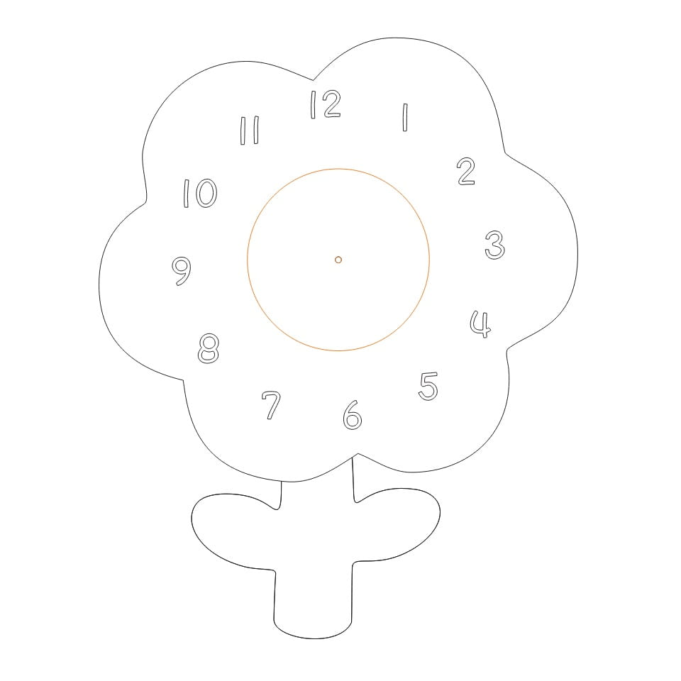 Laser Cut Creative Flower Art Wall Clock