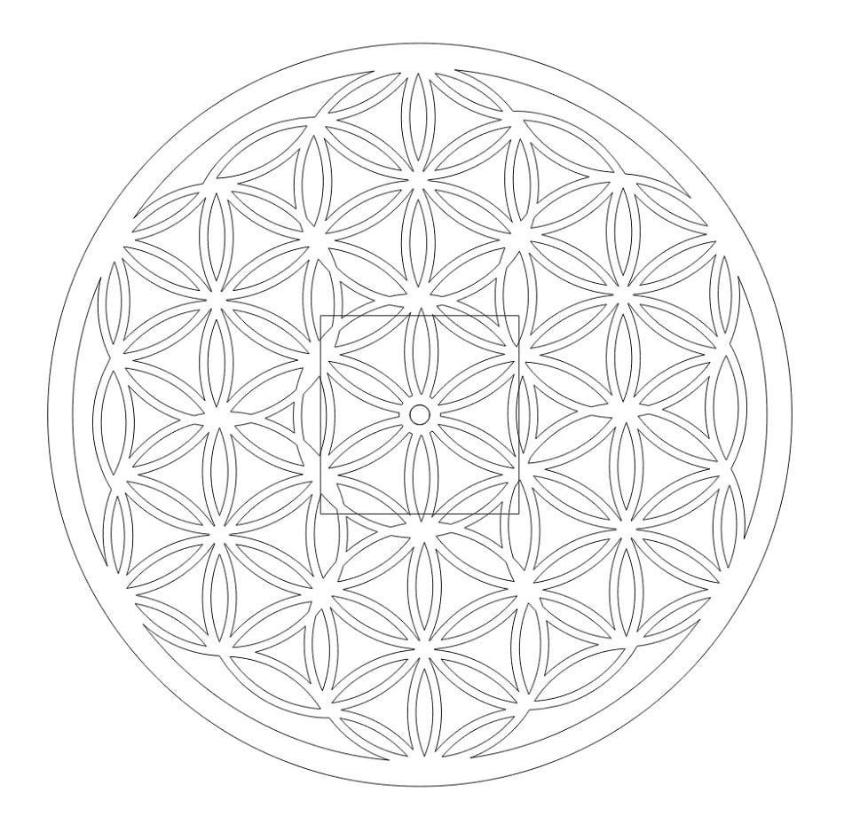 Laser Cut Flower of Life Intersect Rings Geometric Wall Clock