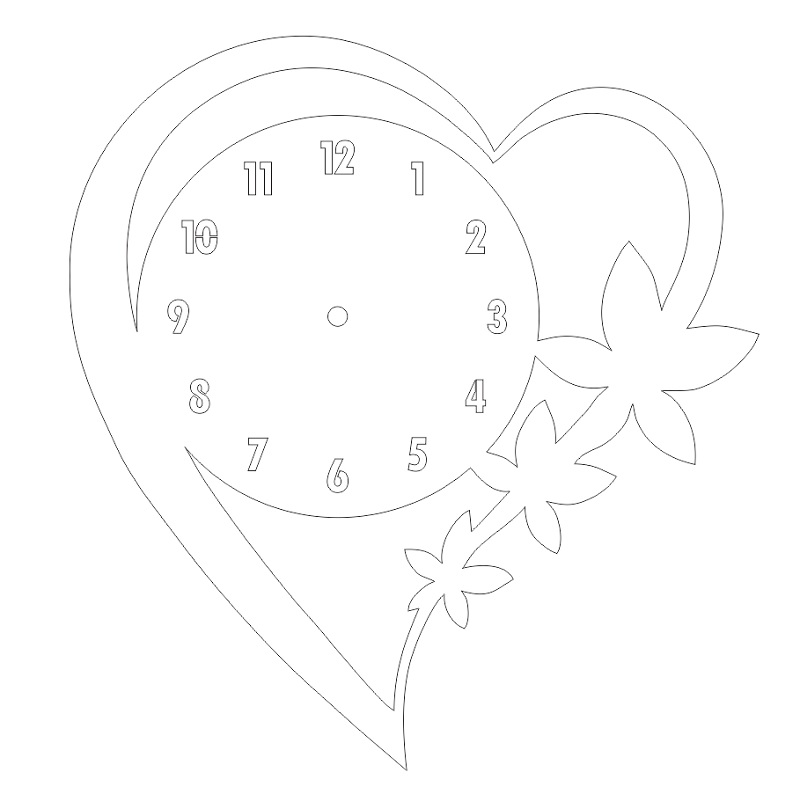 Laser Cut Heart Shape Wall Clock
