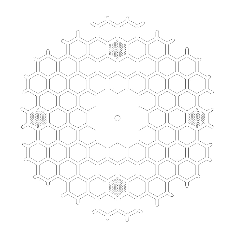 Laser Cut Honeycomb Structure Clock Wall Decoration