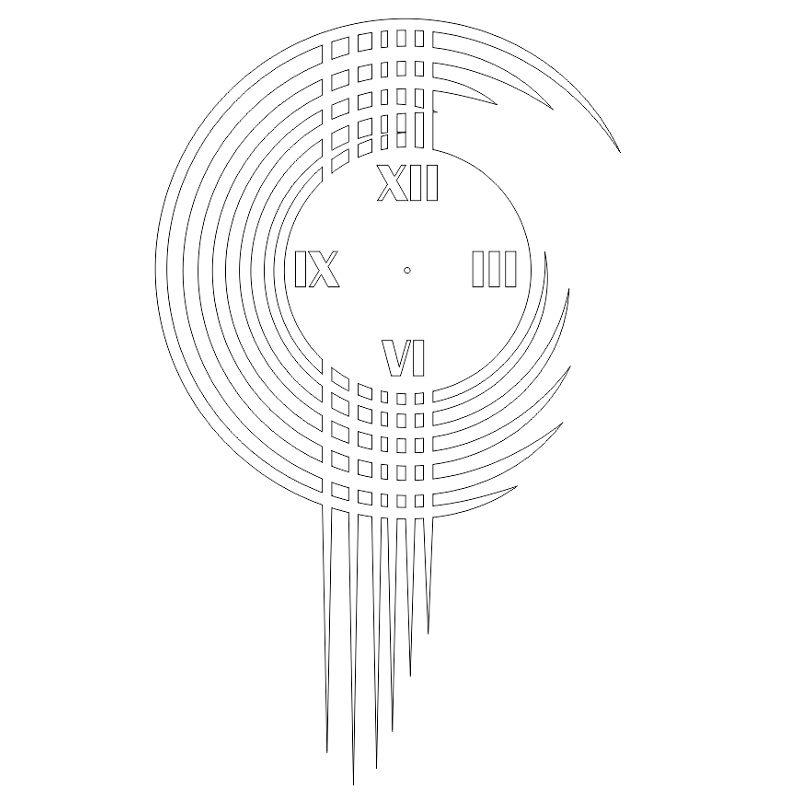 Laser Cut Modern Minimalist Wall Clock