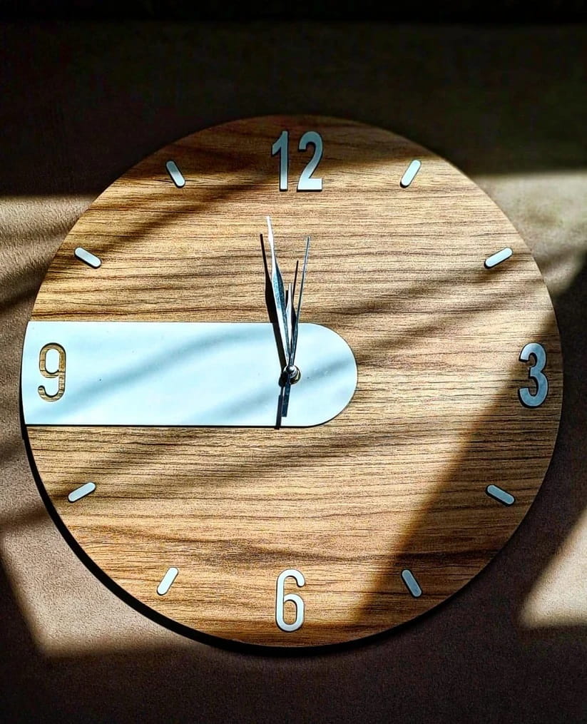 Laser Cut Modern Wood Wall Clock