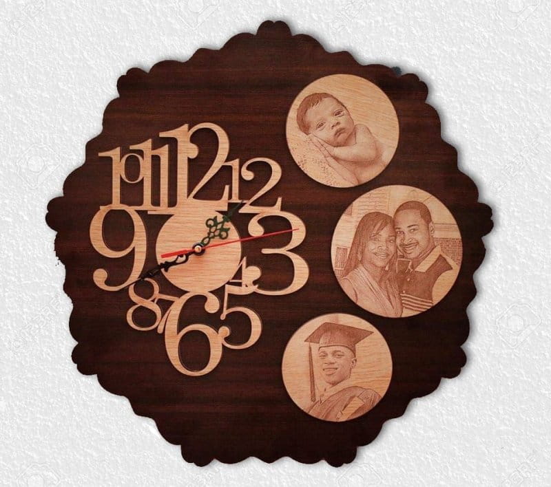 Laser Cut Photo Wall Clock