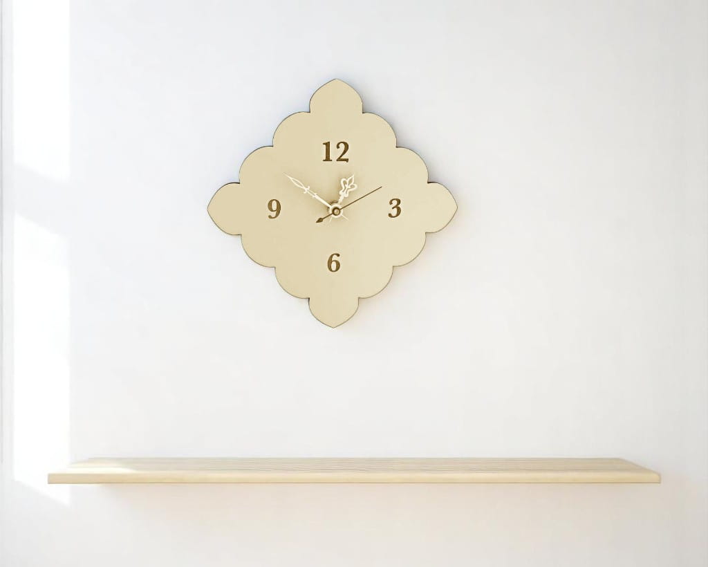 Laser Cut Tiny Scalloped Wall Clock