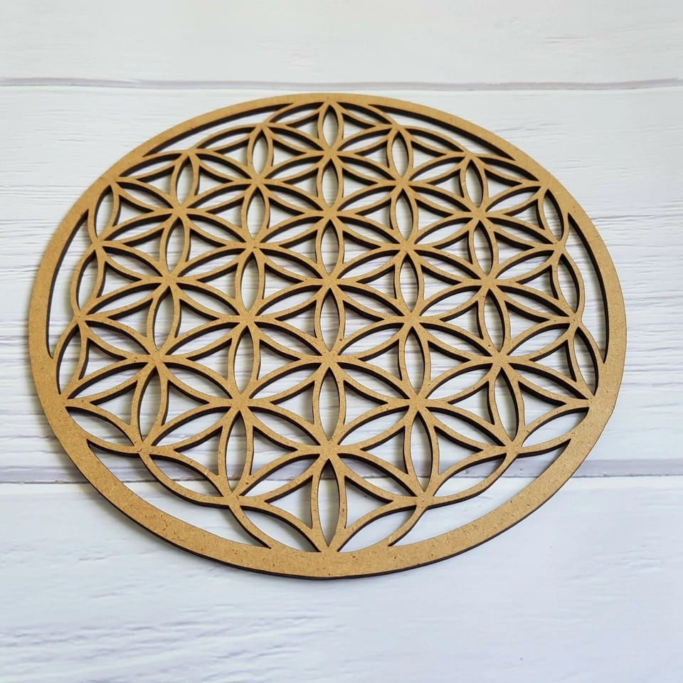 Laser Cut Flower of Life Wall Decor